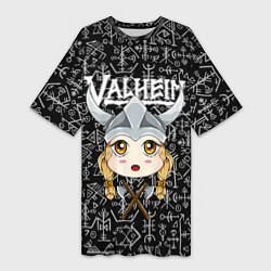 Женская длинная футболка Valheim Girl