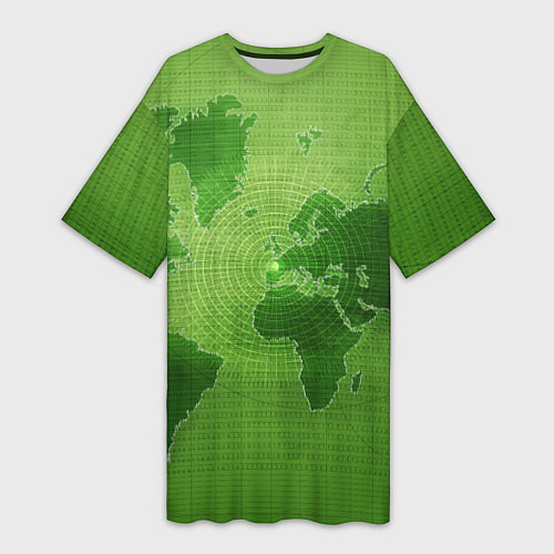 Женская длинная футболка Карта мира / 3D-принт – фото 1