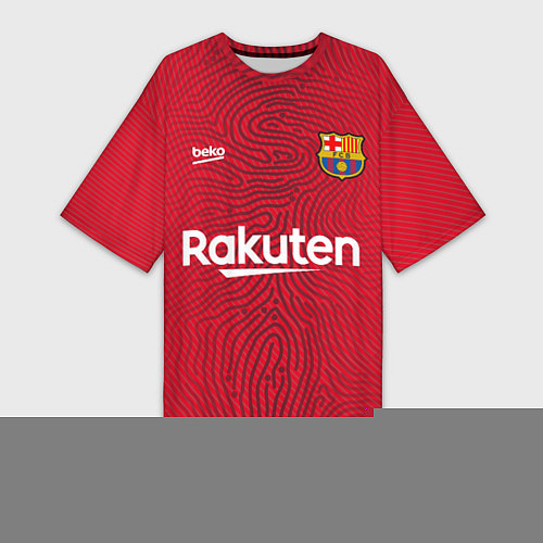 Женская длинная футболка FC Barcelona Goalkeeper 202122 / 3D-принт – фото 1
