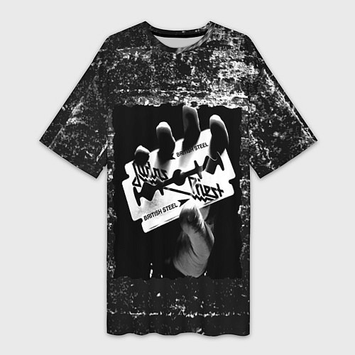 Женская длинная футболка JUDAS PRIEST ROCK STYLE / 3D-принт – фото 1
