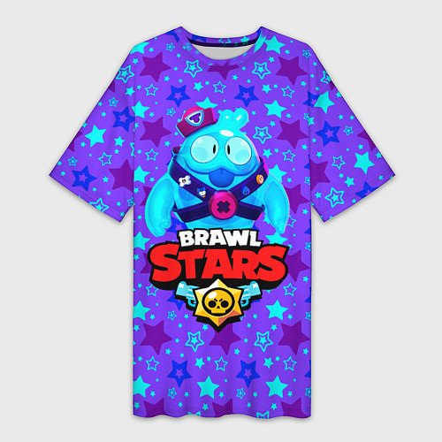 Женская длинная футболка Brawl Stars Blue / 3D-принт – фото 1