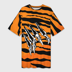 Женская длинная футболка След от когтей тигра