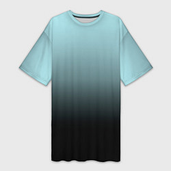 Футболка женская длинная Black and Blue gradient, цвет: 3D-принт