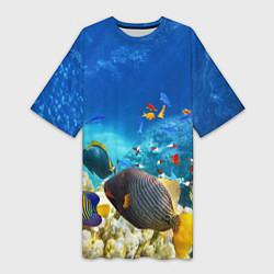 Женская длинная футболка Морской мир