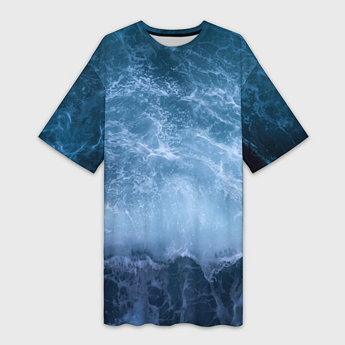 Женская длинная футболка Океан / 3D-принт – фото 1
