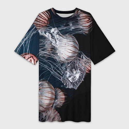 Женская длинная футболка Медузы / 3D-принт – фото 1
