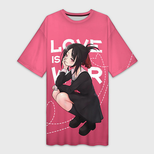 Женская длинная футболка Love is war / 3D-принт – фото 1
