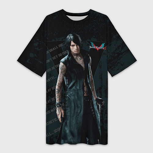 Женская длинная футболка V in DMC / 3D-принт – фото 1