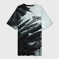 Женская длинная футболка Resident Evil Village крылья