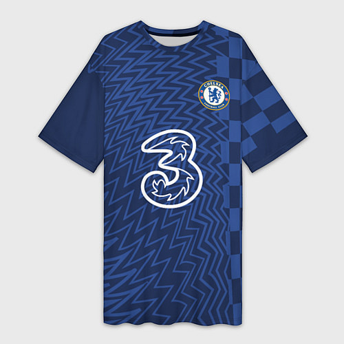 Женская длинная футболка FC Chelsea Home Vapor Match Shirt 202122 / 3D-принт – фото 1