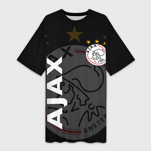 Женская длинная футболка FC AJAX AMSTERDAM ФК АЯКС / 3D-принт – фото 1