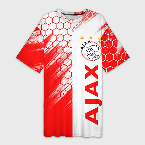 Женская длинная футболка FC AJAX AMSTERDAM ФК АЯКС / 3D-принт – фото 1