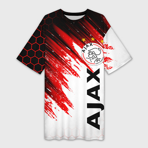 Женская длинная футболка FC AJAX AMSTERDAM ФК АЯКС / 3D-принт – фото 1