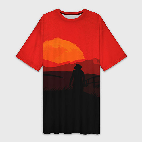 Женская длинная футболка RDR2 / 3D-принт – фото 1