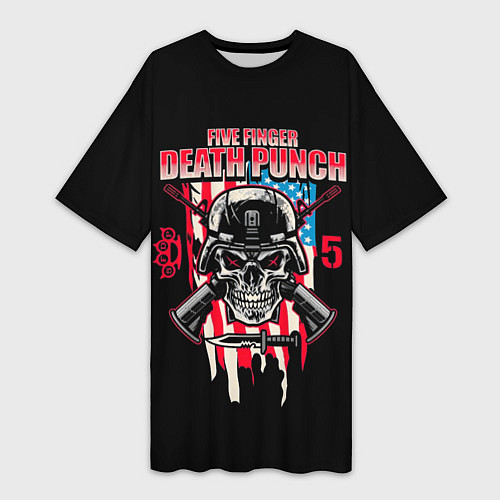 Женская длинная футболка 5FDP Five Finger Death Punch / 3D-принт – фото 1