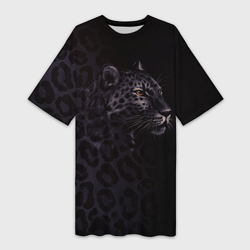 Женская длинная футболка Леопард / 3D-принт – фото 1