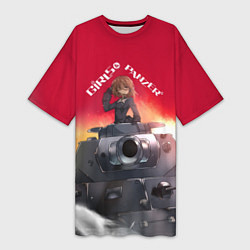 Футболка женская длинная Girls und Panzer Девушки и танки z, цвет: 3D-принт