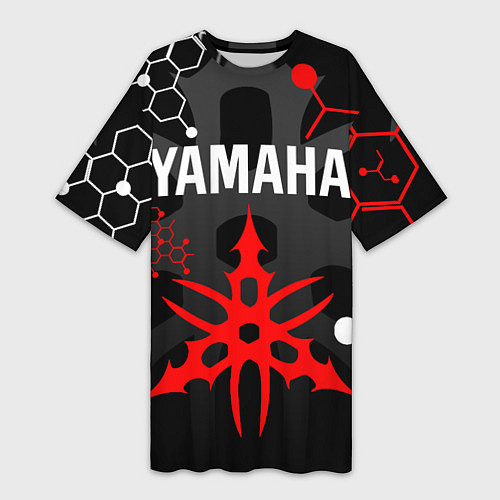 Женская длинная футболка YAMAHA ЯМАХА МОТОСПОРТ / 3D-принт – фото 1