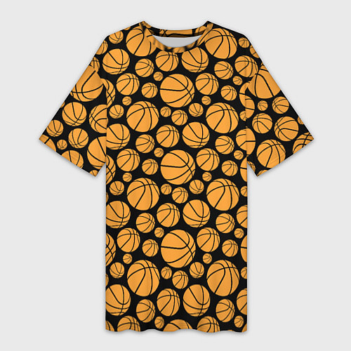 Женская длинная футболка Баскетбольные Мячи / 3D-принт – фото 1