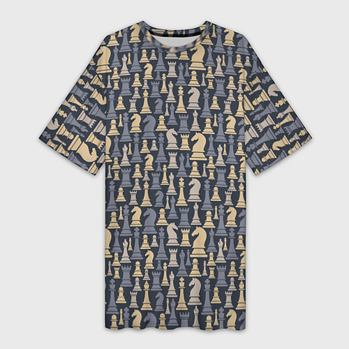 Женская длинная футболка Шахматист / 3D-принт – фото 1