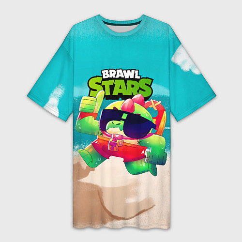 Женская длинная футболка Базз Buzz Brawl Stars пляж / 3D-принт – фото 1