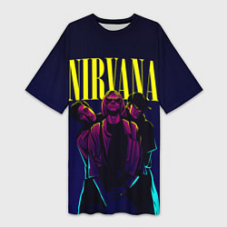 Женская длинная футболка Nirvana Neon