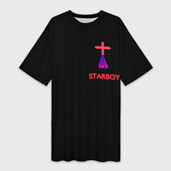Футболка женская длинная STARBOY - The Weeknd, цвет: 3D-принт