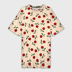 Женская длинная футболка Прованс из роз