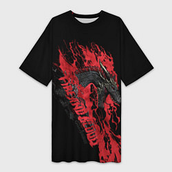 Женская длинная футболка Fire and Blood Dragon