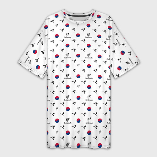 Женская длинная футболка Taekwondo / 3D-принт – фото 1