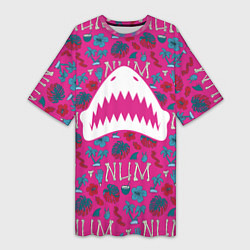 Женская длинная футболка King Shark Num Num Num