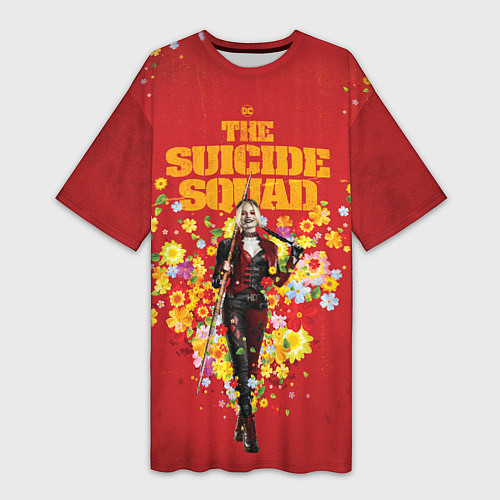 Женская длинная футболка TSS Harley Quinn / 3D-принт – фото 1