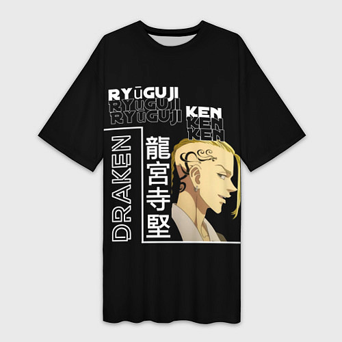 Женская длинная футболка Кэн Рюгудзи Токийские мстители / 3D-принт – фото 1