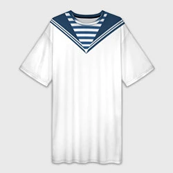 Женская длинная футболка Матроска парадная ВМФ