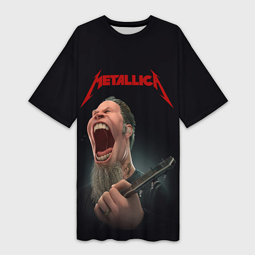 Женская длинная футболка James Alan Hetfield METALLICA Z / 3D-принт – фото 1