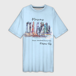 Женская длинная футболка Москва-Сити