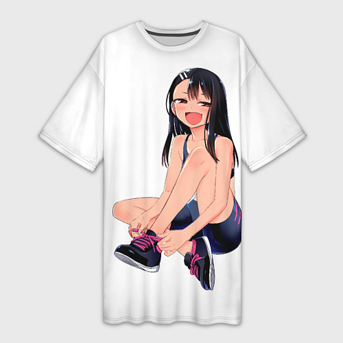 Женская длинная футболка Нагаторо улыбается / 3D-принт – фото 1
