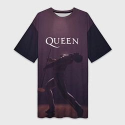 Футболка женская длинная Freddie Mercury Queen Z, цвет: 3D-принт