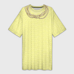 Женская длинная футболка Желтые кружева