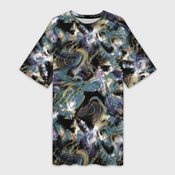 Женская длинная футболка Узор для рыбака