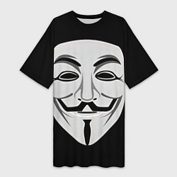 Футболка женская длинная Guy Fawkes, цвет: 3D-принт