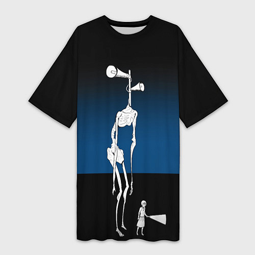 Женская длинная футболка Сиреноголовый Хоррор Ребенок / 3D-принт – фото 1