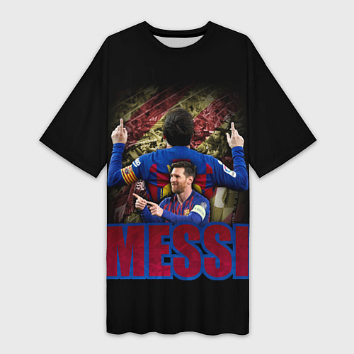 Женская длинная футболка МЕССИ MESSI / 3D-принт – фото 1