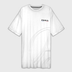 Женская длинная футболка PSG Core Big Logo White New 202223