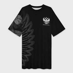Женская длинная футболка Russia Black Side New 202223