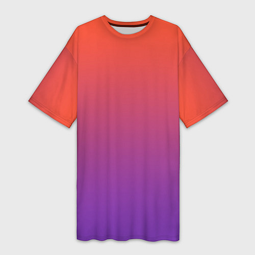 Женская длинная футболка Оранжевый и Фиолетовый / 3D-принт – фото 1