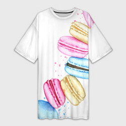 Женская длинная футболка Macarons Нежный десерт