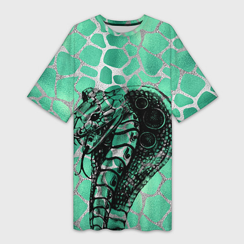 Женская длинная футболка Кобра Змеиный стиль / 3D-принт – фото 1