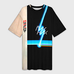 Футболка женская длинная ИЕРОГЛИФ группа Пикник, цвет: 3D-принт