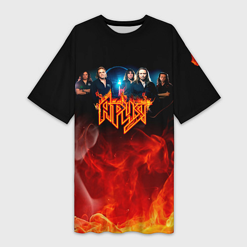 Женская длинная футболка Ария в огне / 3D-принт – фото 1